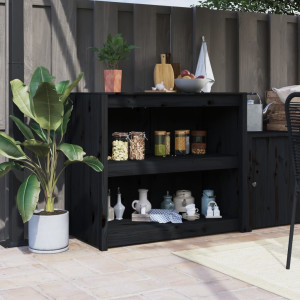 Armário de cozinha externo em madeira maciça de pinho preto 106x55x92 cm D