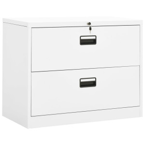 Gabinete de arquivamento de aço branco 90x46x72.5 cm D