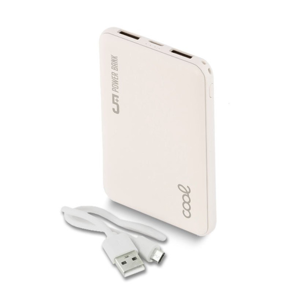 Bateria Externa Power Bank 5000 mAh COOL Leather Blanco D