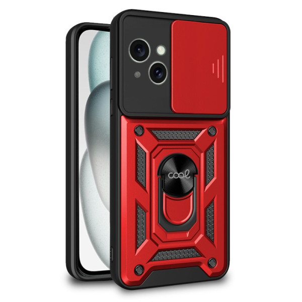 Carcaça COOL para iPhone 15 anel rígido vermelho D