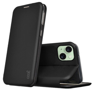 Fundação COOL Flip Cover para iPhone 15 Plus Elegance Preto D