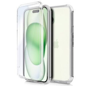 Fundação COOL Silicone 3D para iPhone 15 Plus (Border Transparent + Trasera) D