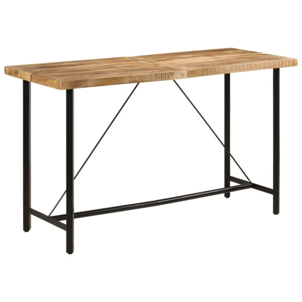 Mesa alta de hierro y madera maciza de mango 180x70x107 cm D