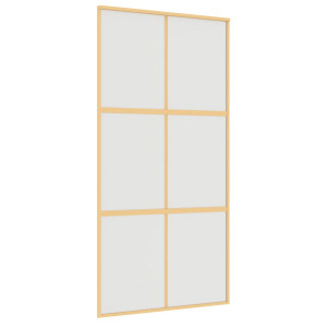 Porta deslizante 102.5x205 cm vidro ESG fosco/alumínio dourado H
