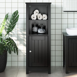 Mueble de baño BERG madera maciza de pino negro 40x34x110 cm D