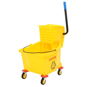 Cubo para fregona con escurridor y ruedas PP amarillo 36 L D