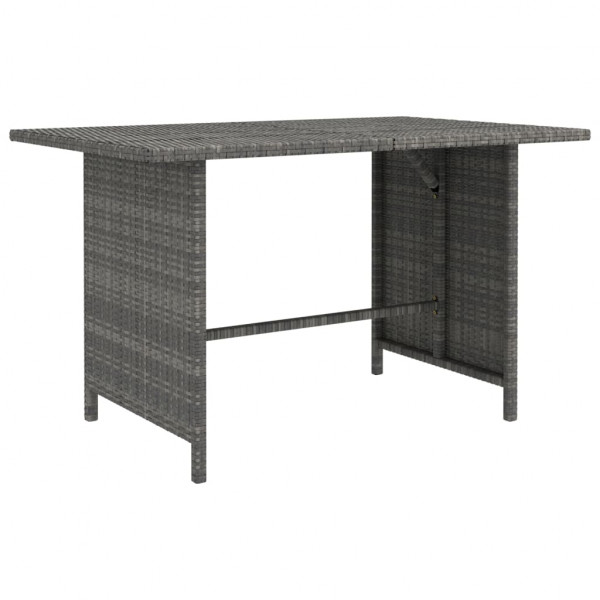 Mesa de comedor para jardín ratán sintético gris 110x70x65 cm D