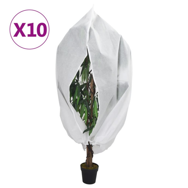 Cubiertas para plantas con cremallera 10 uds 70 g/m² 1x1.55 m D