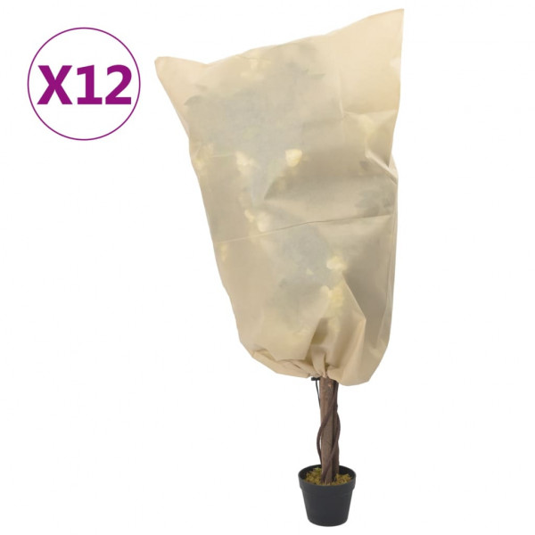 Cubiertas para plantas con cordón 12 uds 70 g/m² 0.8x0.8 m D