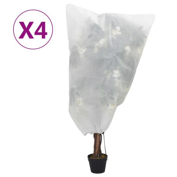 Cubierta para plantas con cordón 4 uds 70 g/m² 0.8x0.8m D