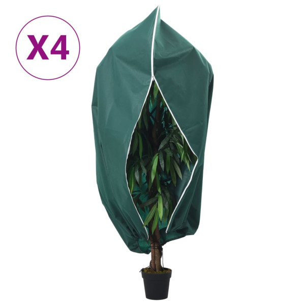 Cubiertas para plantas con cremallera 4 uds 70 g/m² 3.93x3 m D