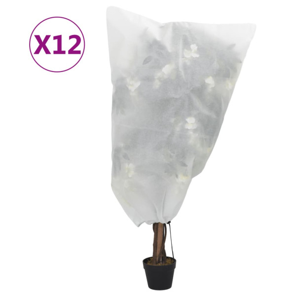 Cubiertas para plantas con cordón 12 uds 70 g/m² 0.8x1 m D