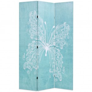 Biombo divisor dobrável 120x170 cm borboleta azul D