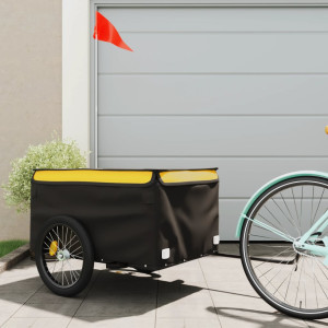 Remolque de carga para bicicleta hierro negro y amarillo 45 kg D