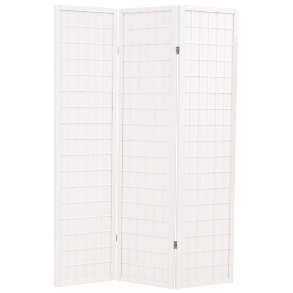 Biombo plegable 3 paneles estilo japonés 120x170 cm blanco D
