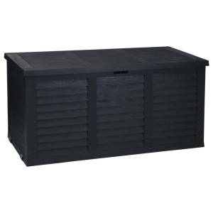 ProGarden Caixa de armazenamento de jardim com rodas cinza escuro 300 L D