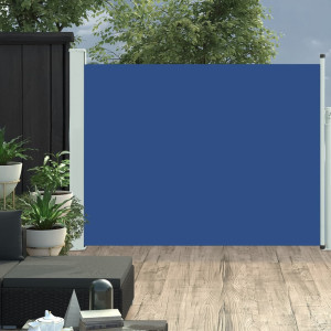 Toldo lateral retrátil de jardim azul 140x500 cm D