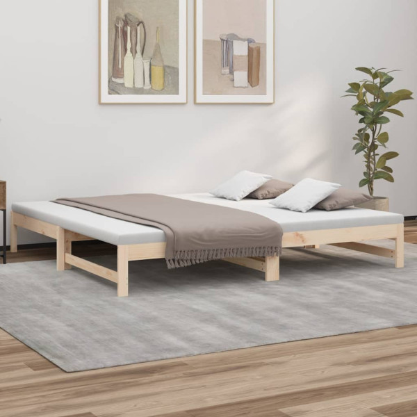 Sofá cama extraíble madera maciza de pino 2x(90x200) cm D