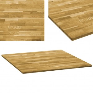 Tablero de mesa cuadrado madera maciza de roble 23 mm 80x80 cm D