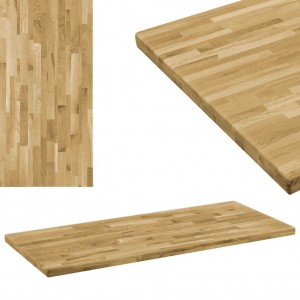 Tablero de mesa rectangular madera maciza roble 44 mm 100x60 cm D