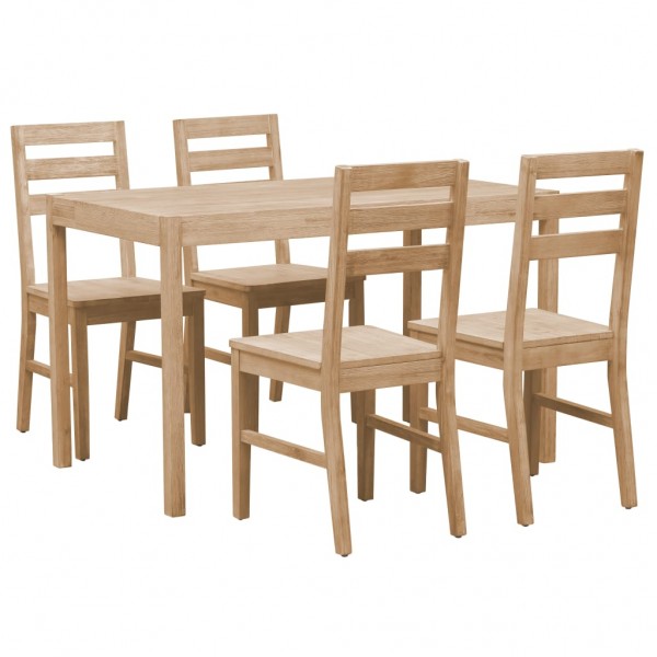 Conjunto de comedor 5 piezas madera maciza de acacia Conjunto de comedor 5 piezas madera maciza de acacia D