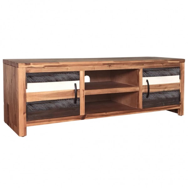 Mueble para TV de madera maciza de acacia 120x35x40 cm D