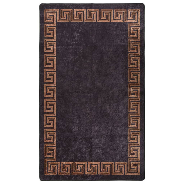 Alfombra lavable antideslizante negro y dorado 120x170 cm D