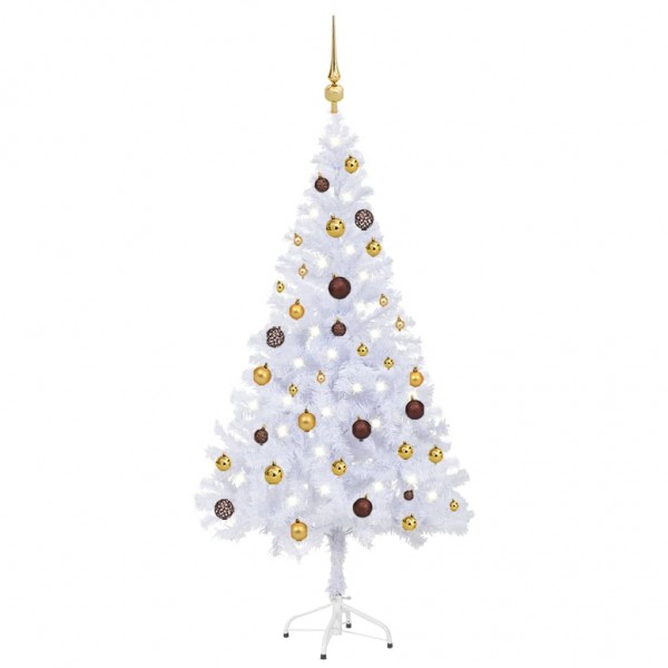 Árbol de Navidad artificial con luces y bolas 380 ramas 150 cm D