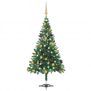 Árvore de Natal artificial com luzes e bolas 230 galhos 120 cm D