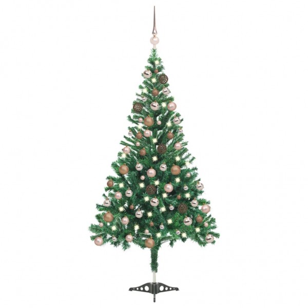 Árbol de Navidad artificial con luces y bolas 230 ramas 120 cm D