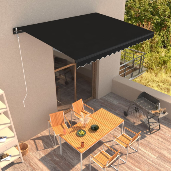 Toldo retrátil automático cinza-antracita 450x300 cm D