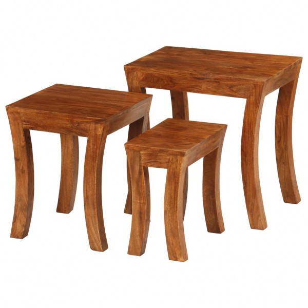 Mesas empilháveis de madeira maciça 50x35x50 cm D