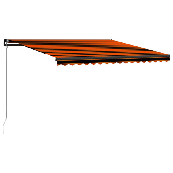 Toldo manual retrátil laranja e marrom 400x300 cm D