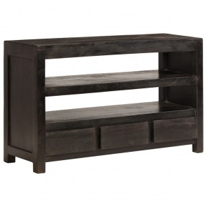 Mueble para TV madera maciza acacia marrón oscuro 90x30x55 cm D