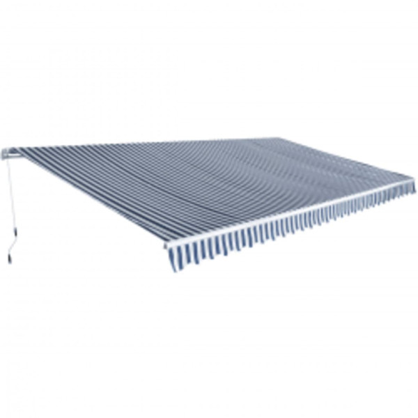 Toldo dobrável manual de 600 cm, azul e branco D