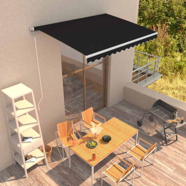 Toldo retráctil automático gris antracita 350x250 cm D