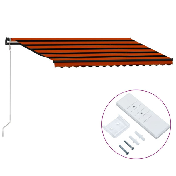 Toldo automático retráctil naranja y marrón 450x300 cm D