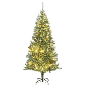 Árvore de Natal artificial com 300 LEDs e 240 cm de neve D