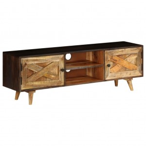 Mueble para la TV de madera maciza de mango 140x30x45 cm D