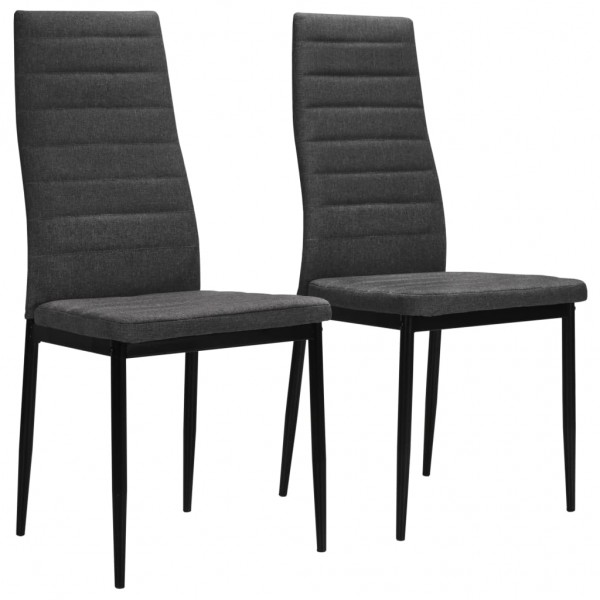 Cadeiras de jantar 2 unidades tecido cinza escuro D