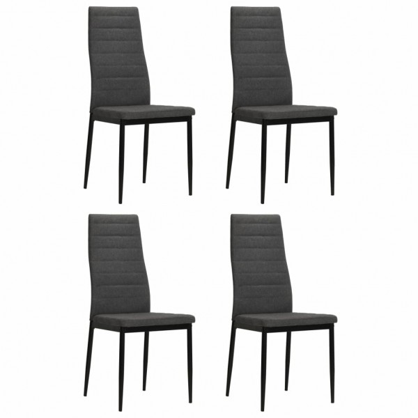 Cadeiras de jantar 4 unidades tecido cinza escuro D