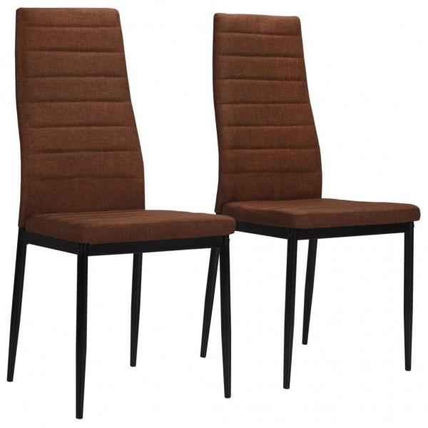 Cadeiras de jantar 2 unidades de tecido marrom D