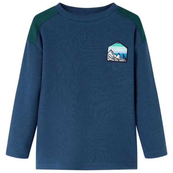 Sudadera de niño estampado de paisaje azul marino 140 D