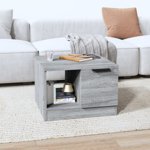 Mesa de centro madera contrachapada gris Sonoma 50x50x36 cm D