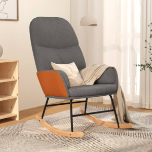 Cadeira de balanço de tecido cinza claro D