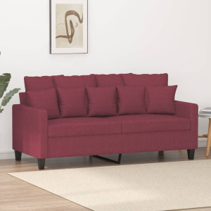 Sofá de 2 plazas de tela rojo tinto 140 cm D
