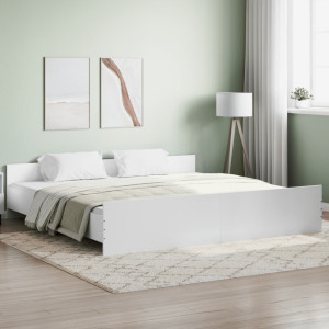 Estructura de cama con cabecero piecero blanco 200x200 cm D