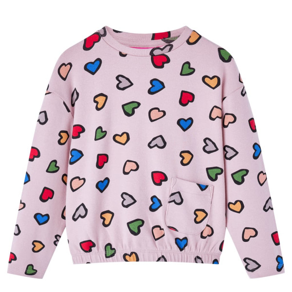 Sudadera para niños con estampado de corazones rosa 104 D