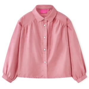 Blusa para niños con mangas de farol rosa palo 116 D