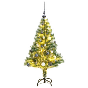 Árbol de Navidad artificial con 150 LEDs bolas y nieve 150 cm D